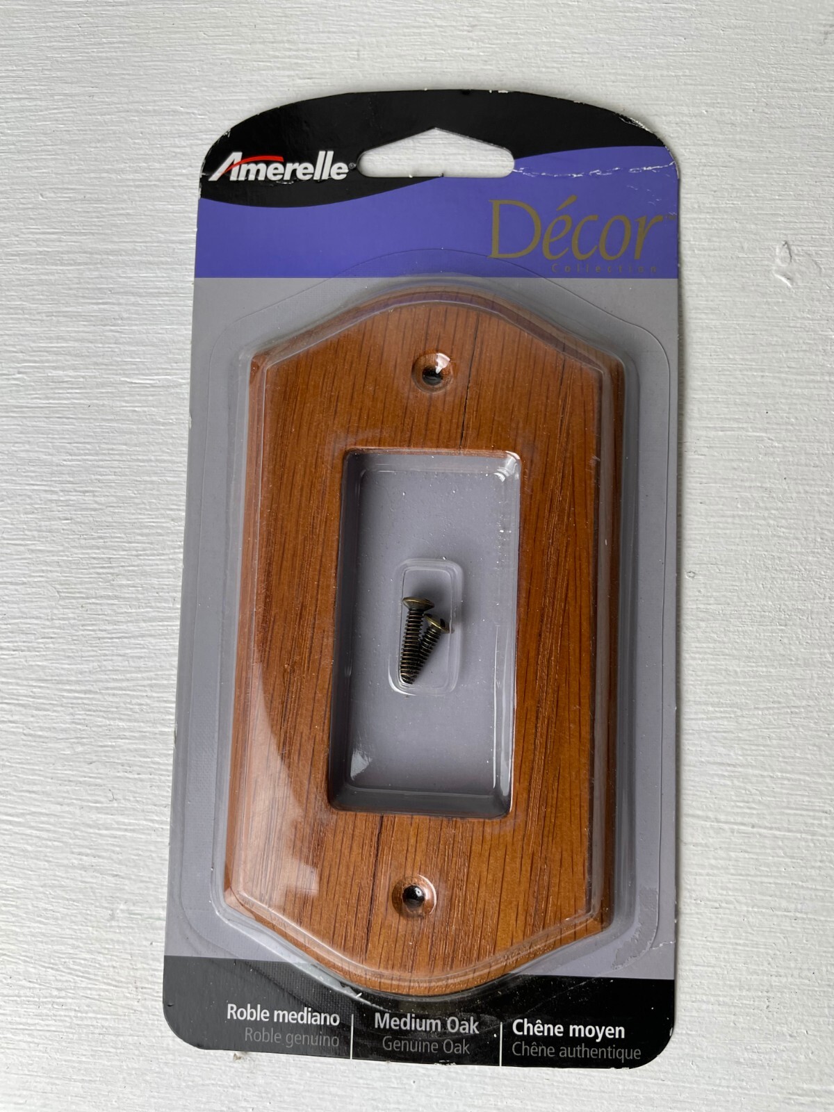Amerelle Decor Wood Wall Plate Medium Oak Switch Cover 701R Country Oak 1 Rocker