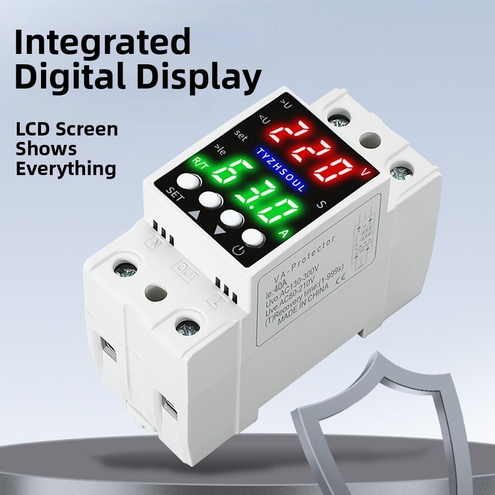 Smart Voltage Protector Device with Dual Display for Over Under Current Safety