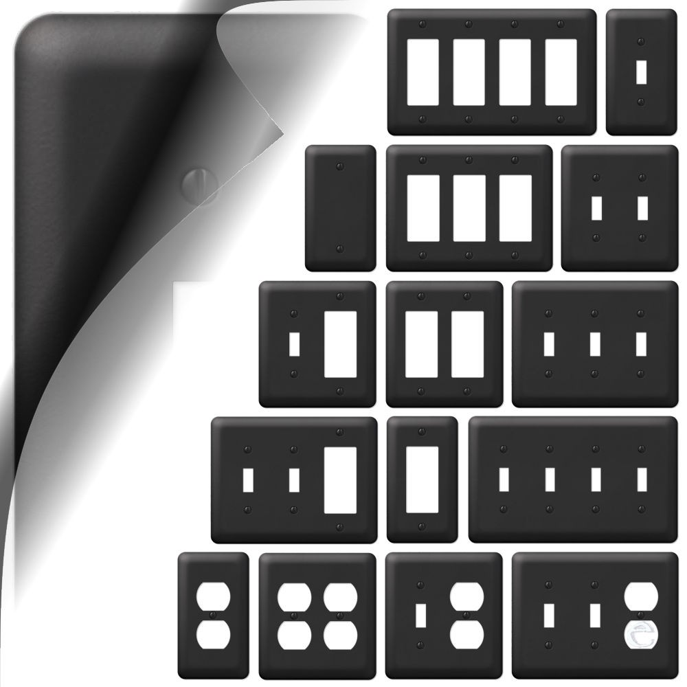Devon Black Switch Plate Cover Wallplate
