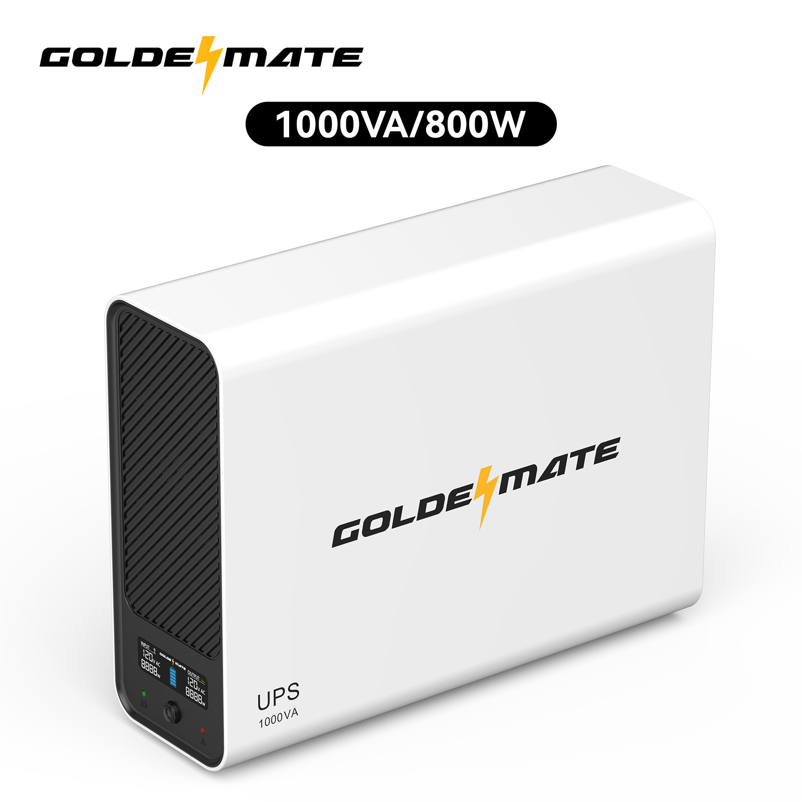 Goldenmate Back-UPS 1000VA/800W LiFePO4 Battery Backup UPS Surge Protector