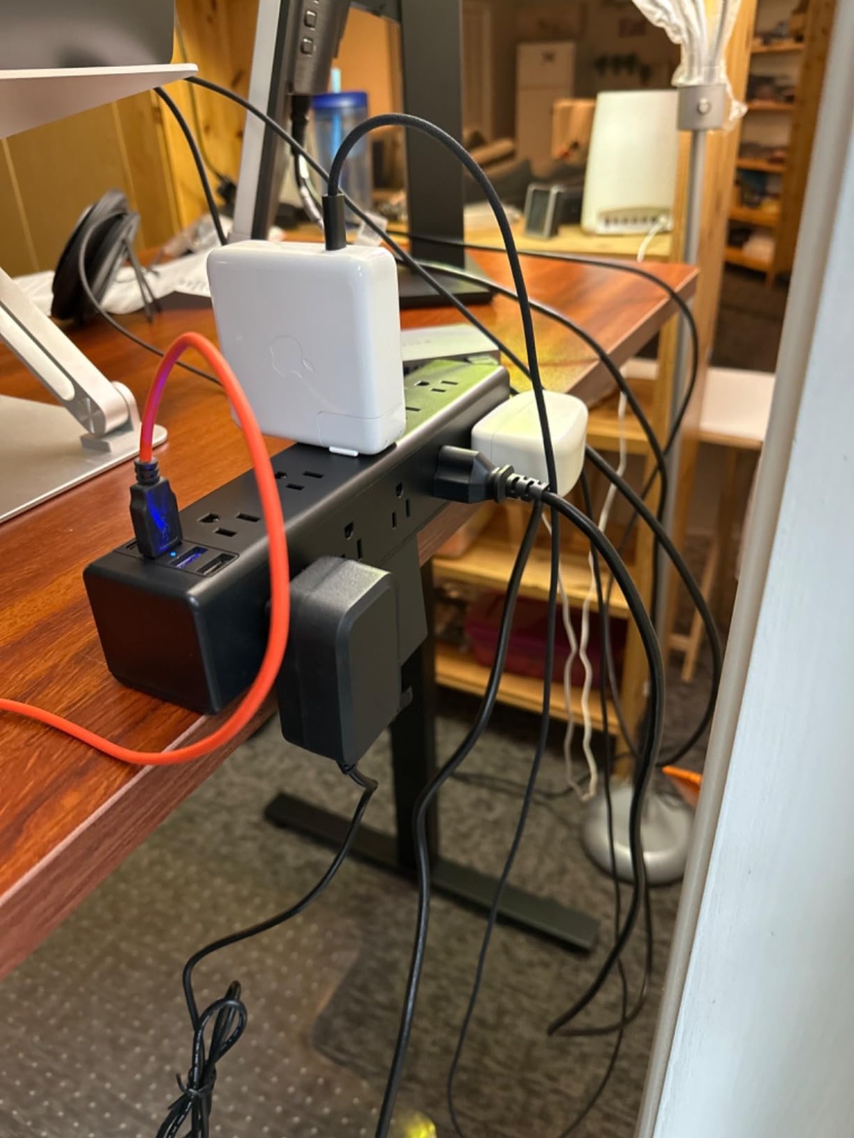 CCCEI Quality Standing Desk Clamp Power Strip with 15 Outlets with USB Ports