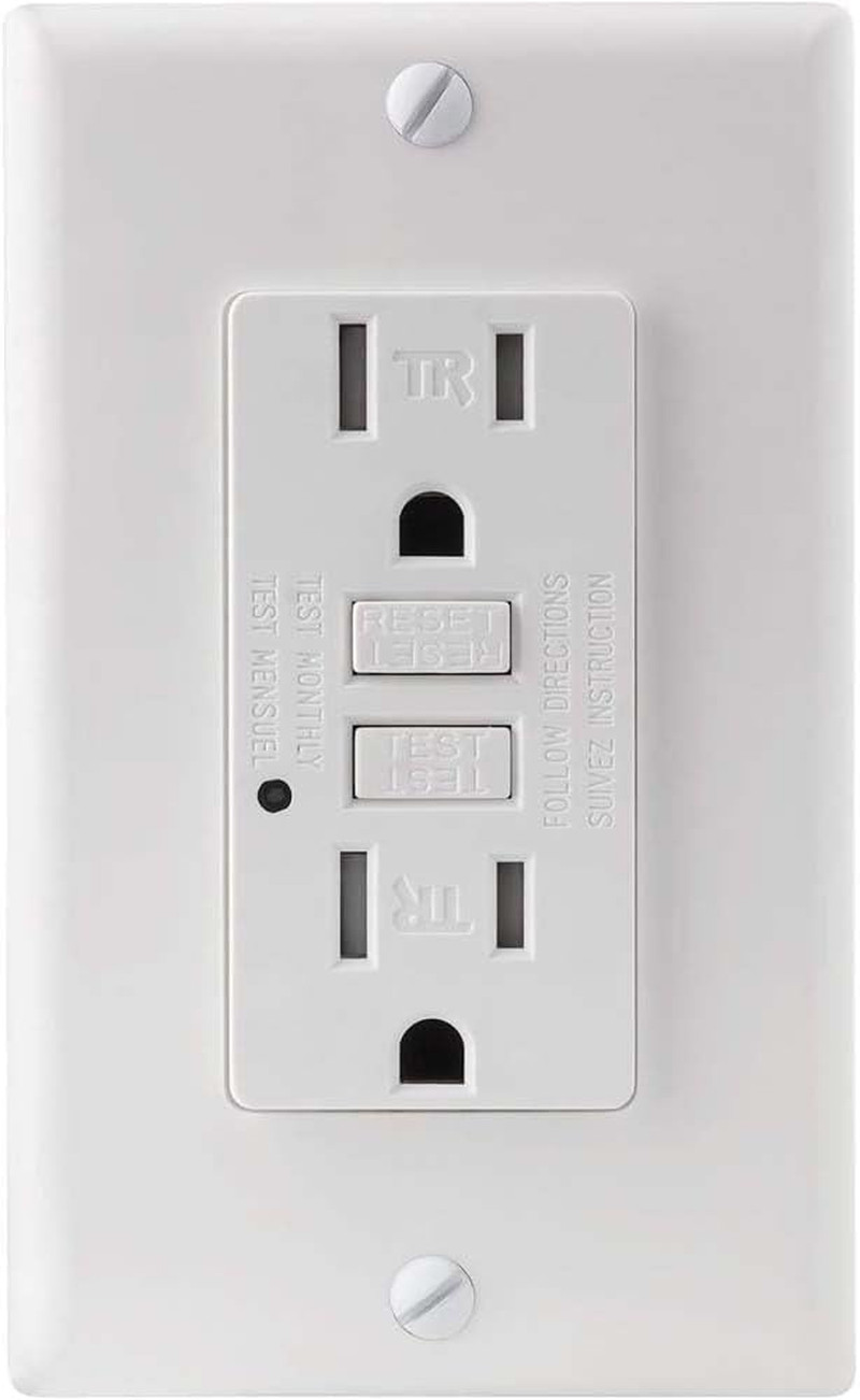 55415 E545 GFCI Duplex Outlet, 20 Amp, 120 VAC, 2 Pole/3 Wire, Tamper Resistant,
