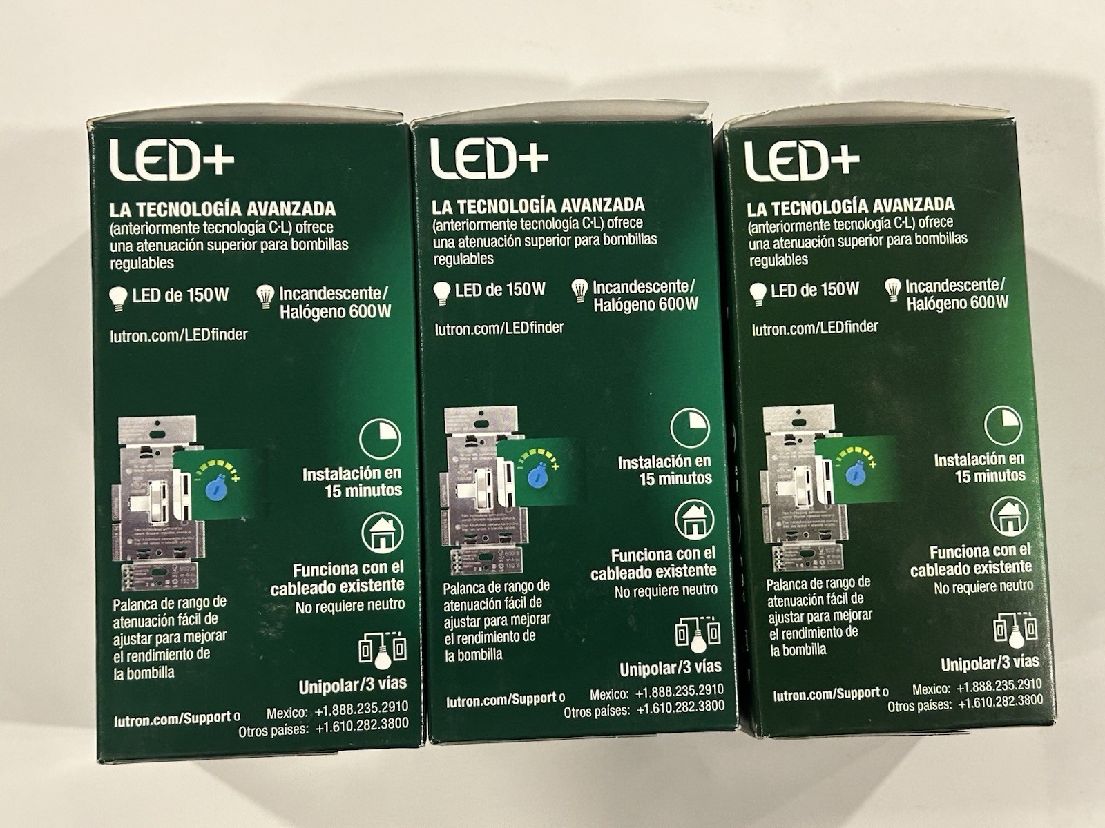 LOT OF 3 Lutron Ariadni Toggler LED Dimmer 150W Single Pole/3Way | AYCL-153P-BL