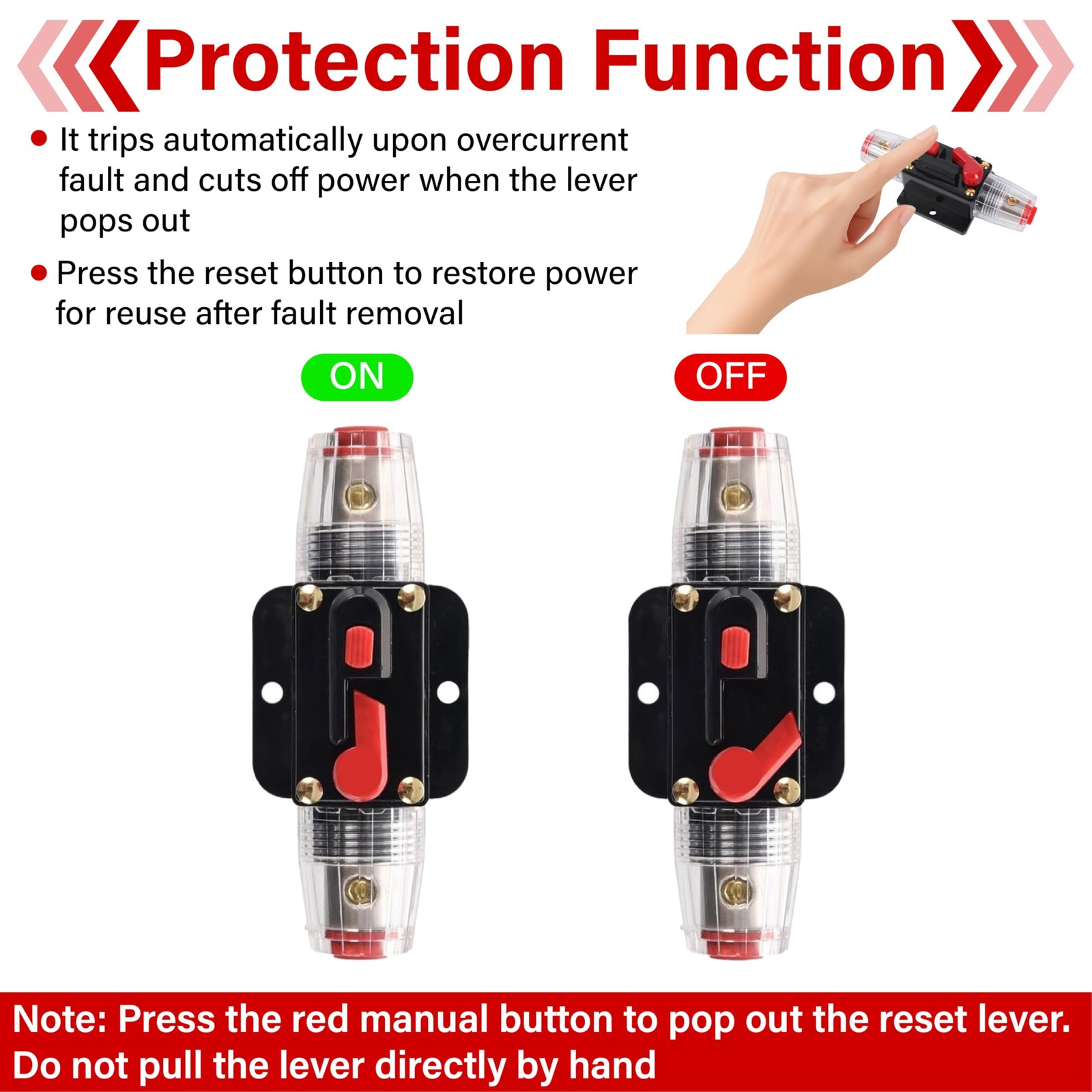 BFXM 30 Amp Breaker, 12V-48V DC Manual Reset Inline Fuse, Circuit Breaker…