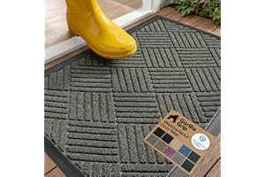 GORILLA GRIP 100% Waterproof All-Season WeatherMAX Doormat US Designed Natural R