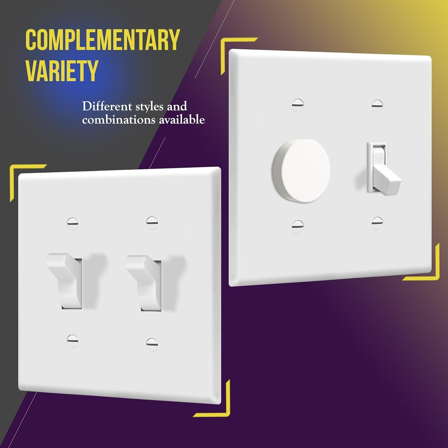 Unbreakable Polycarbonate Light Switch Wall Plate – Double Toggle, 4.50″ x 4.57″