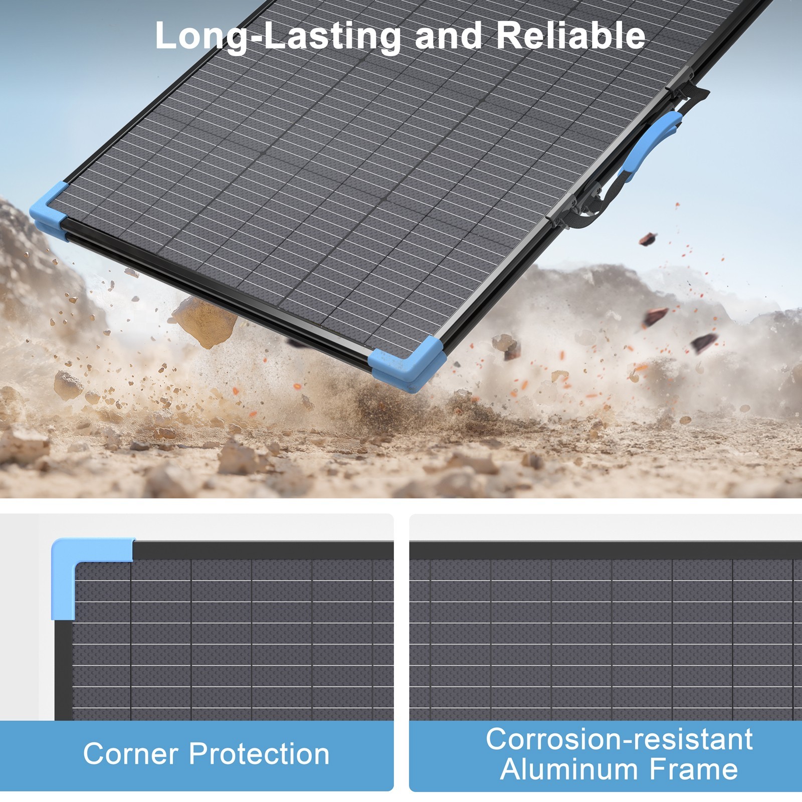 E-POWO 110W 220W Bifacial Solar Panel for Jackery Explorer 1000 v2 Power Station