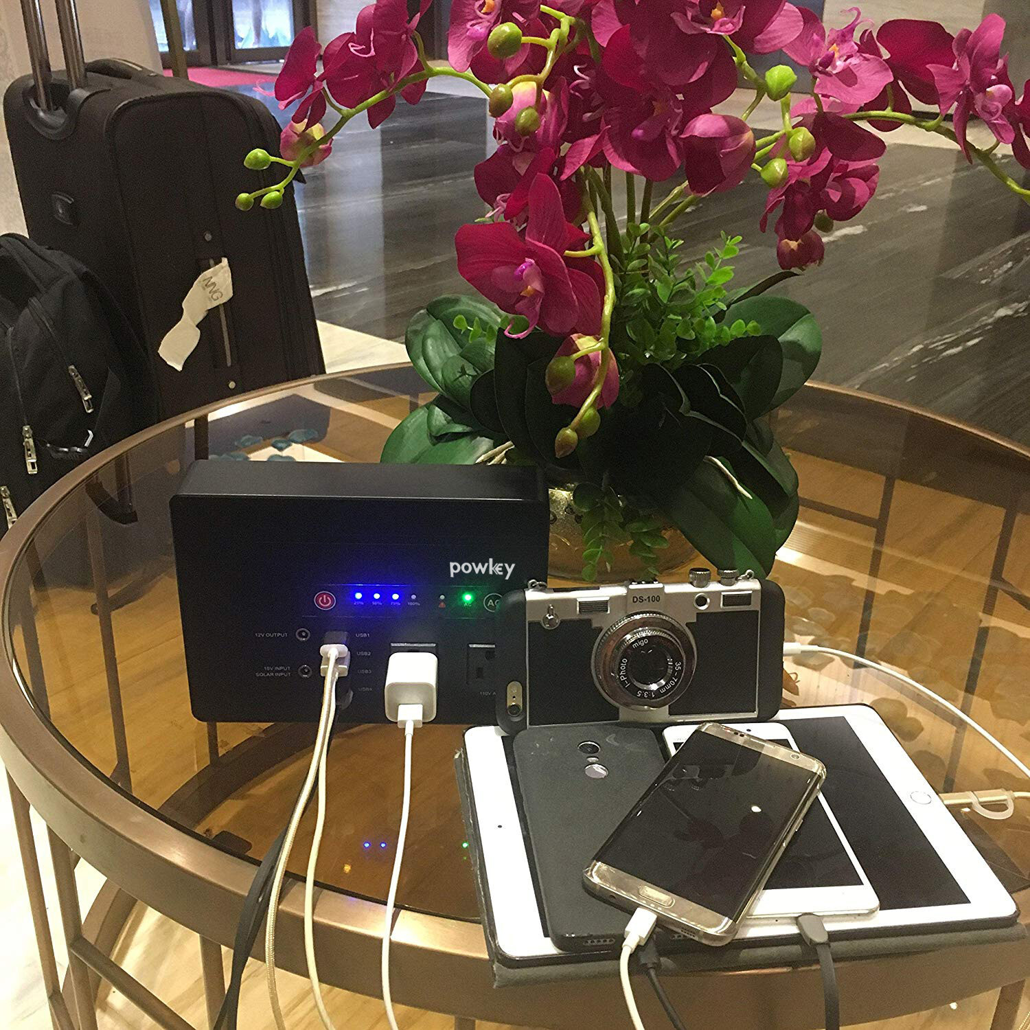 Powkey Portable Power Station 200W AC DC 146Wh Lithium Battery Solar Generator