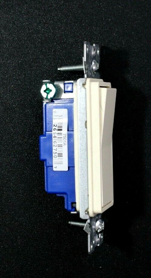 Cooper Decorator Rocker Light Switch Single Pole 15A Almond 7501A *New*