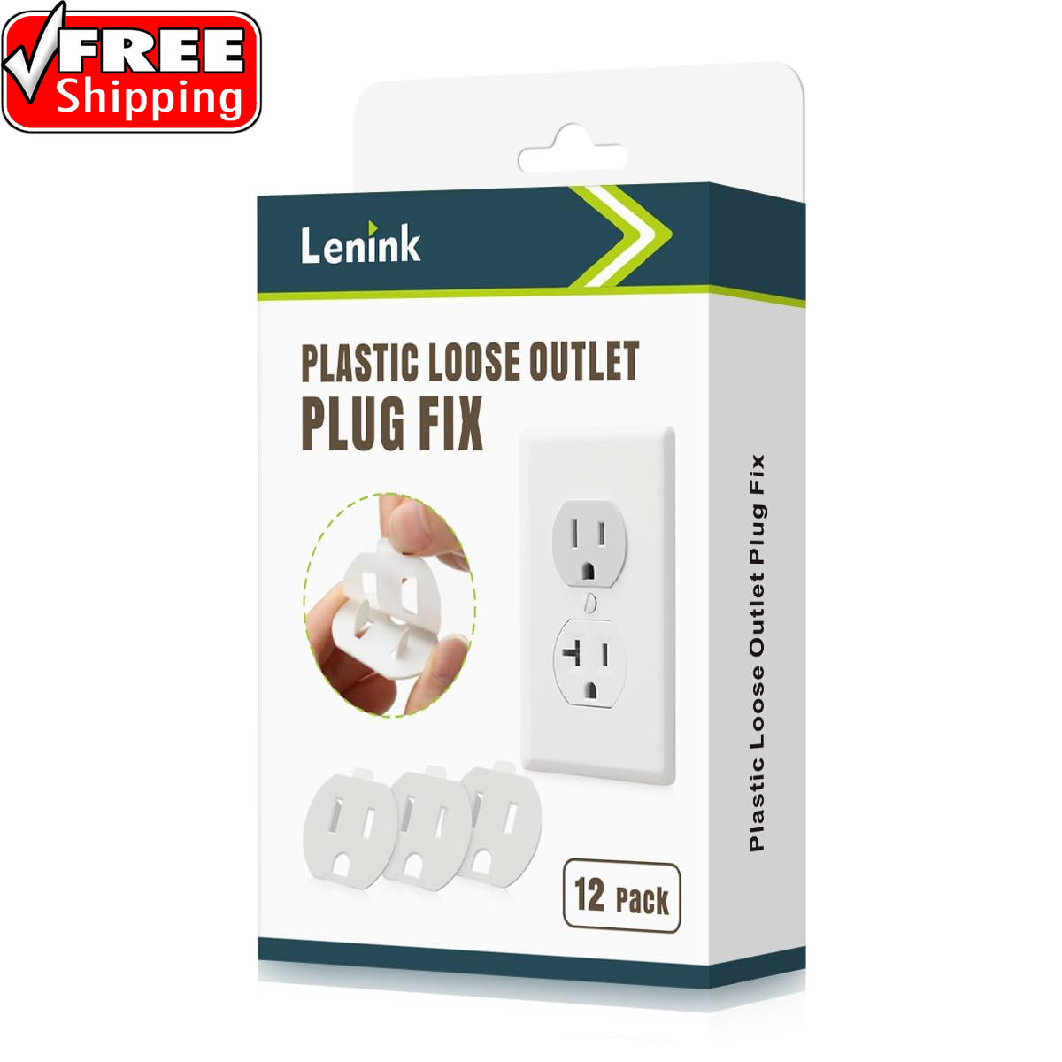 Loose Outlet Plug Fix, 12 Pack Plastic Snug Socket Secured, Outlet Tightener Ins