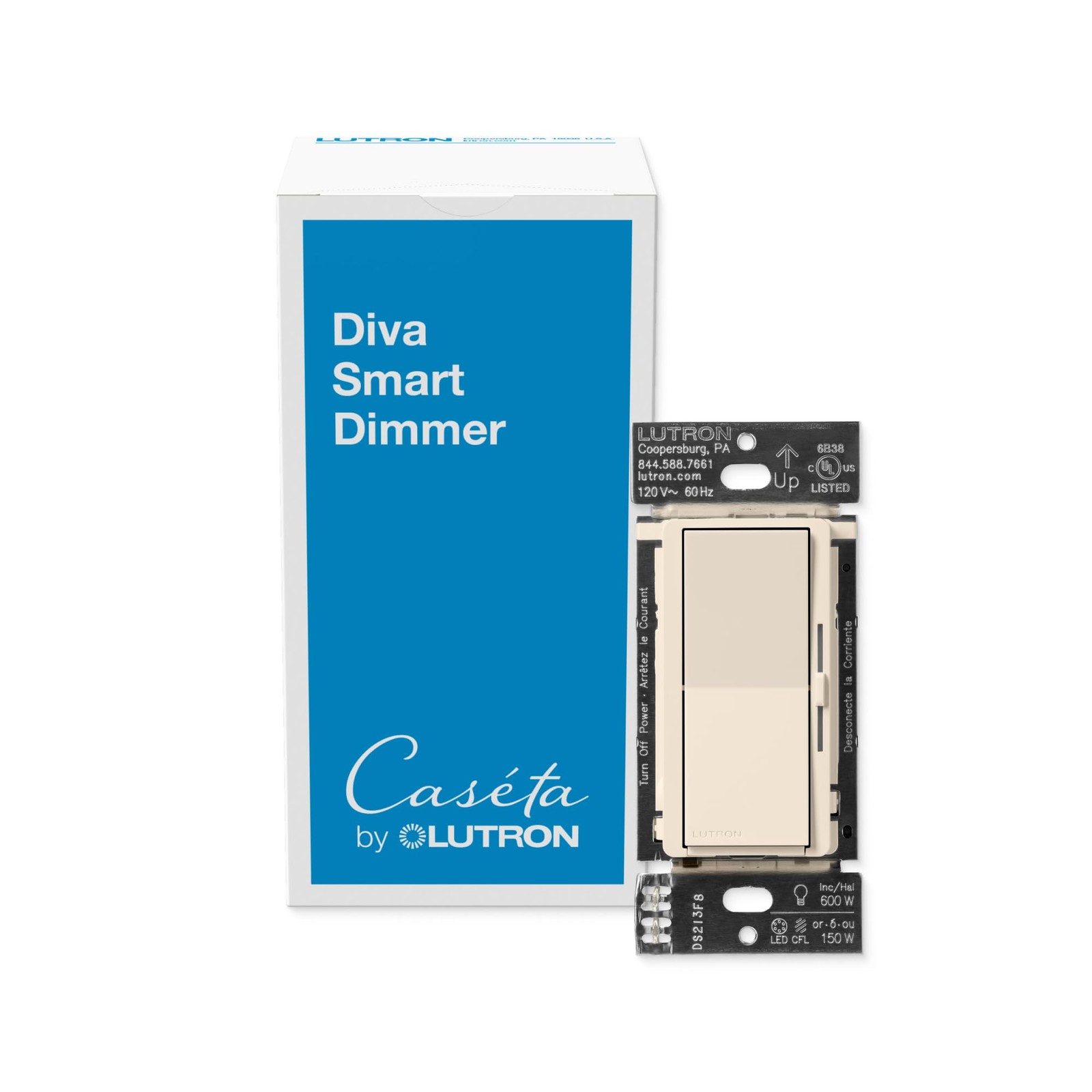 Lutron Diva Smart Dimmer Light Switch for Caseta Lighting Lutron Smart Hub Re…