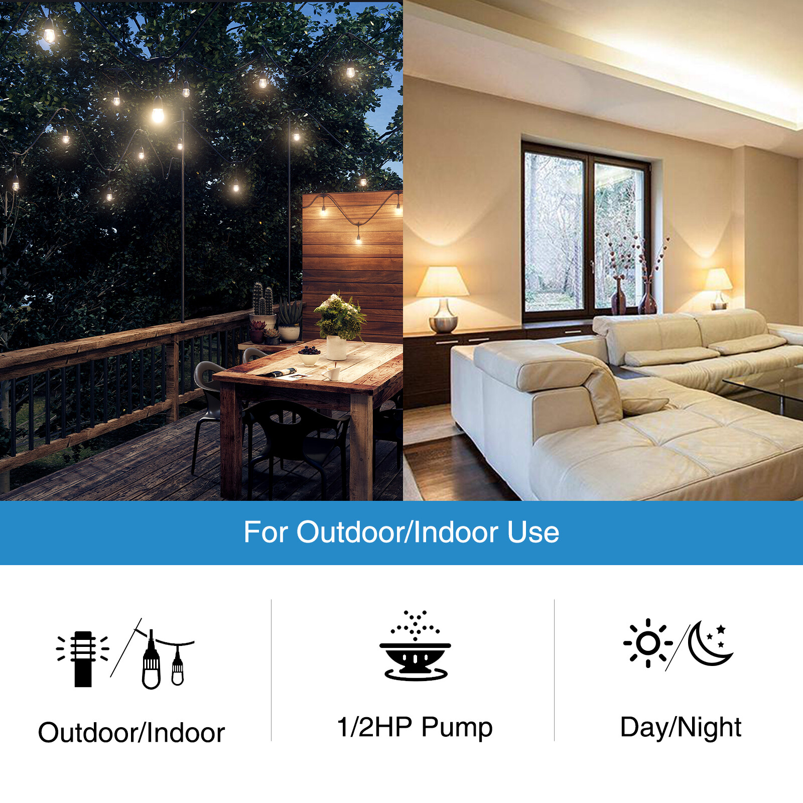 DEWENWILS Outdoor Light Timer Dusk to Dawn Plug in Countdown Timer with 2 Outlet