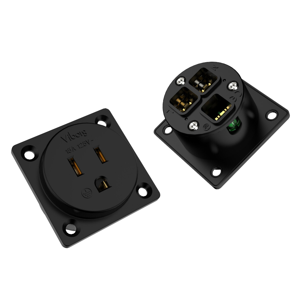 Viborg Pure Copper Gold Plated US Socket 15A 125V Receptacle Power Supply Outlet