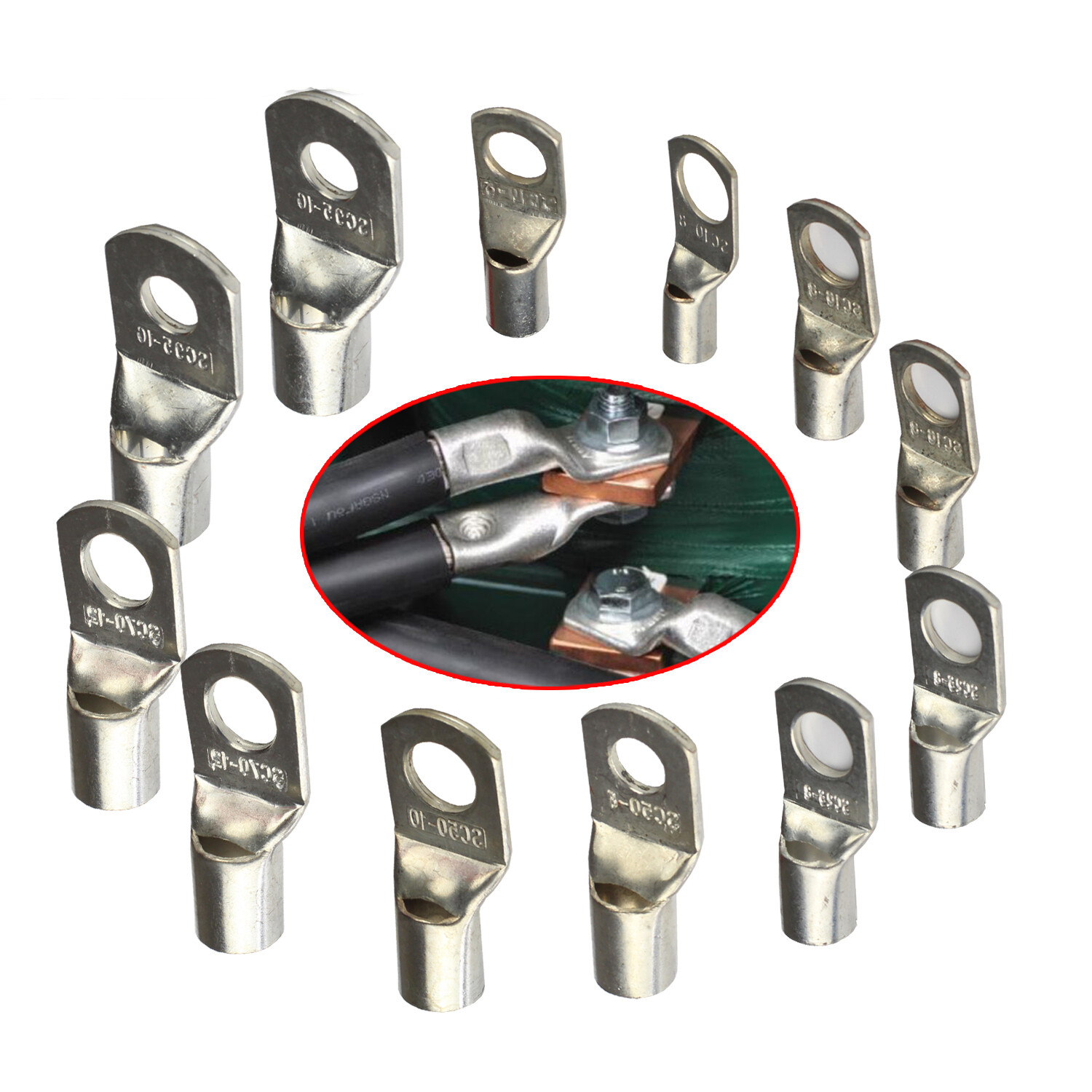 Tinned Copper Wire Ring Terminals Battery Welding Cable Lug Connector Gauge Lot