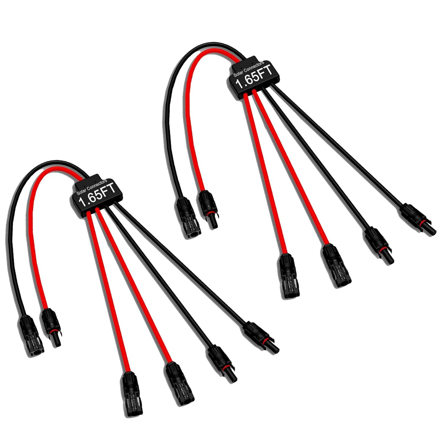 2 Pack Solar Connectors for 2 Solar Panels,Tool-Free Solar Cable Splitter, IP68