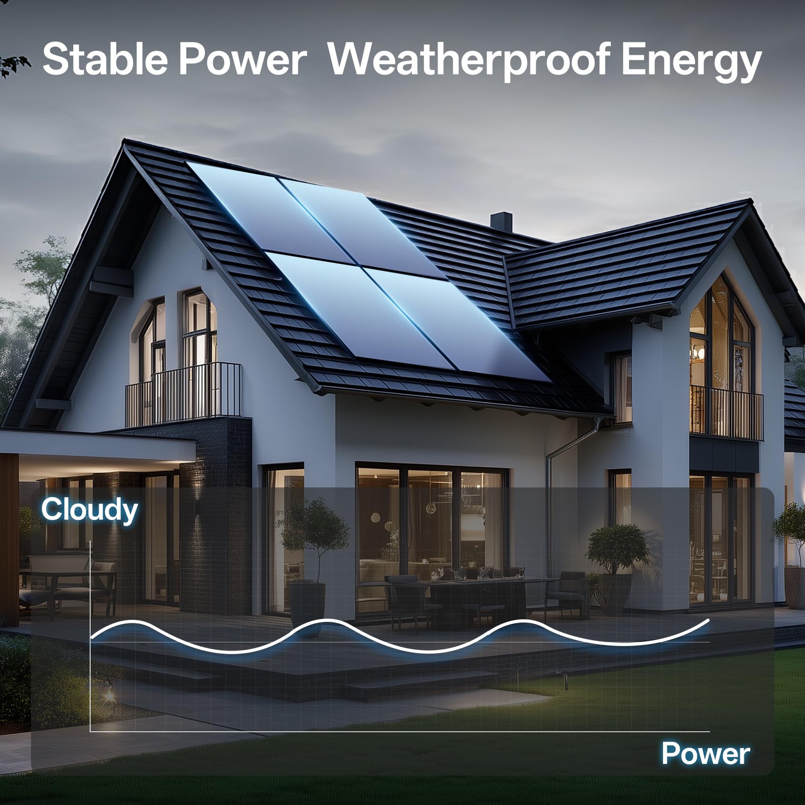 JJN 550 Watt Bifacial Solar Panels 2PCS,12/24/48 Volt 1100 Watt Solar Panel,M…