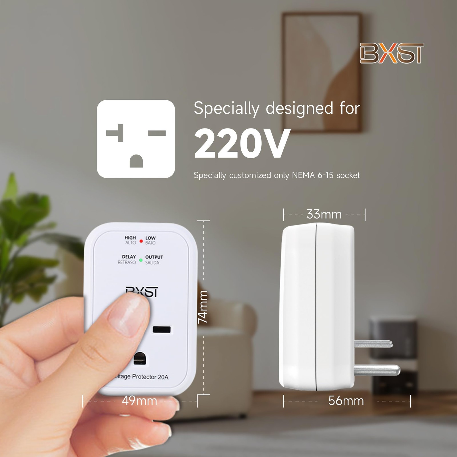 BXST 220V Surge Protector Electronic Voltage Protector for Home Appliance Sur…