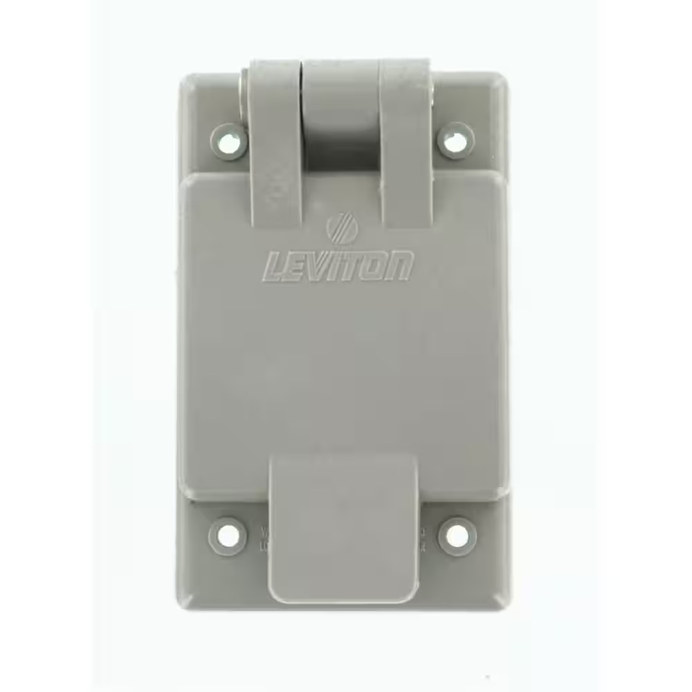 15 Amp 125-Volt Straight Blade Grounding Power Inlet Outlet, Gray 5278-CWP