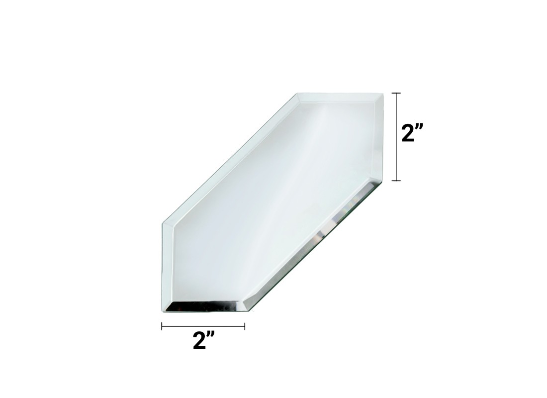 FHC BVM4E2 2″ Emerald Corner All Sides Beveled Clear Glass Mirror