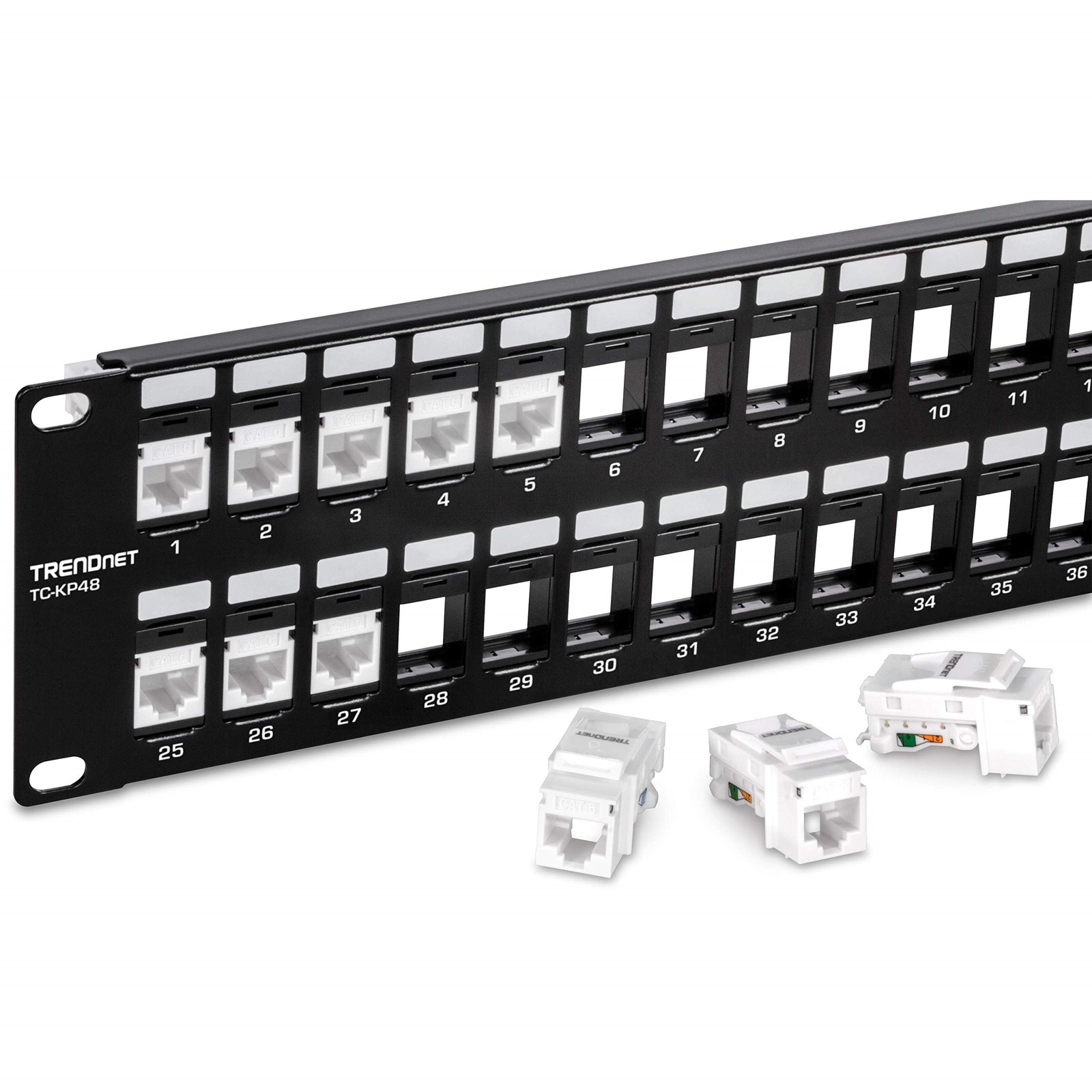 TRENDnet 48-Port Blank Keystone 2U HD Patch Panel TC-KP48