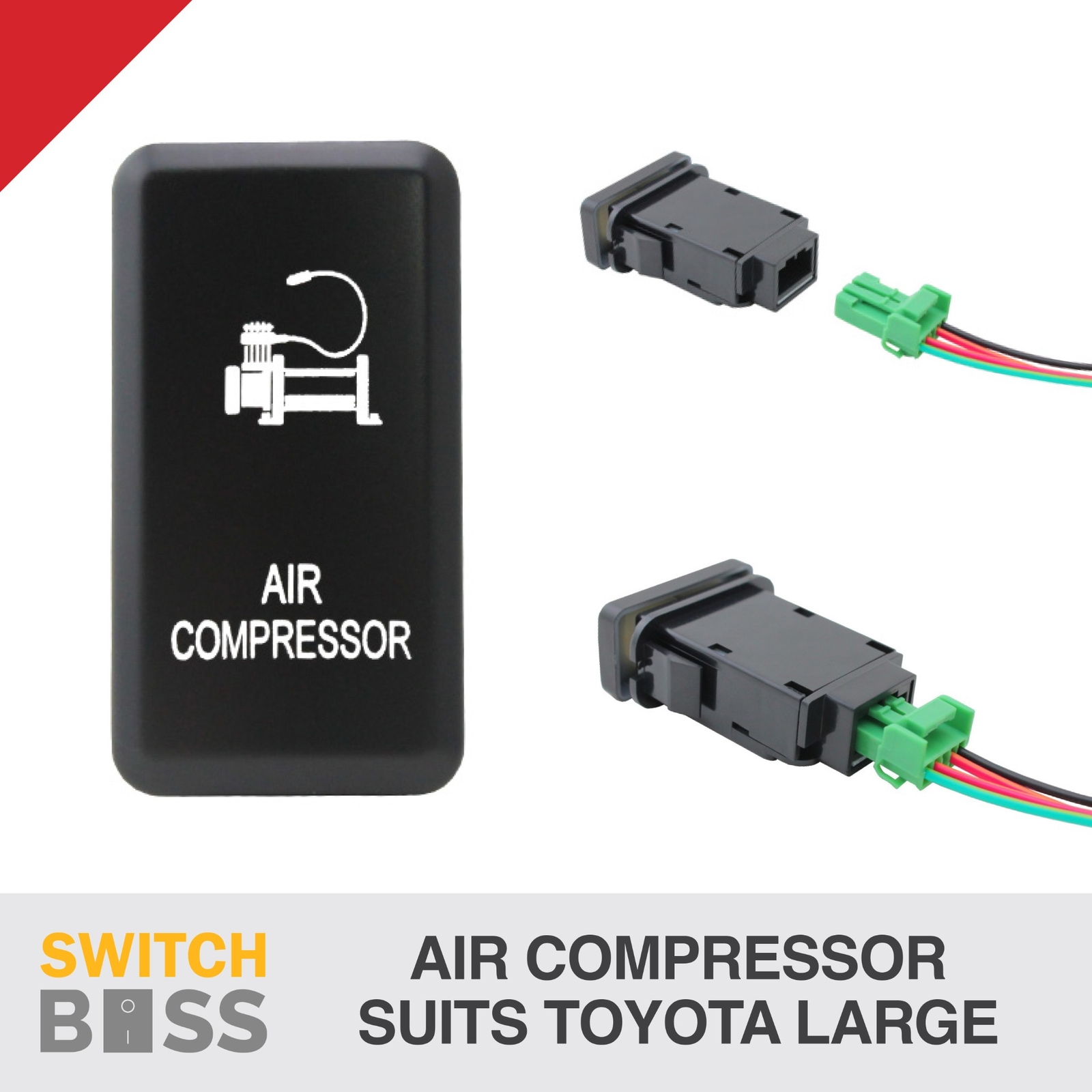Push Switch RED LED 50 STYLES suit Toyota LARGE OEM Landcruiser Prado Hilux