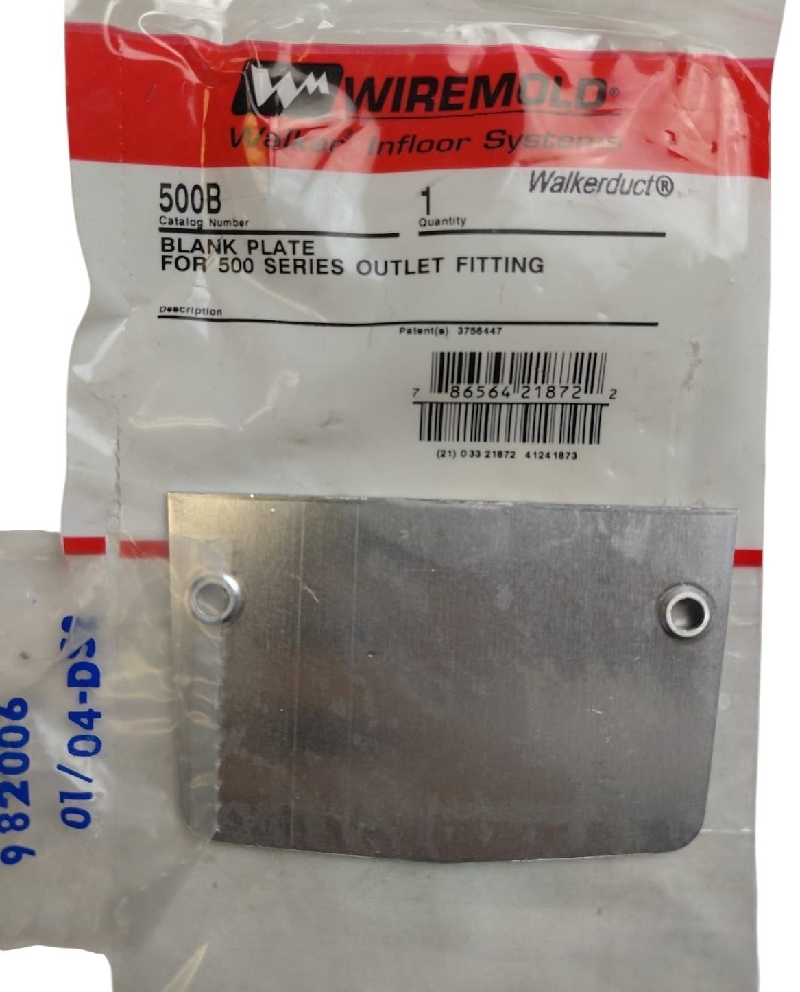 Wiremold 500B Blank Plate Walkerduct 500 Series Outlet Fitting Cover