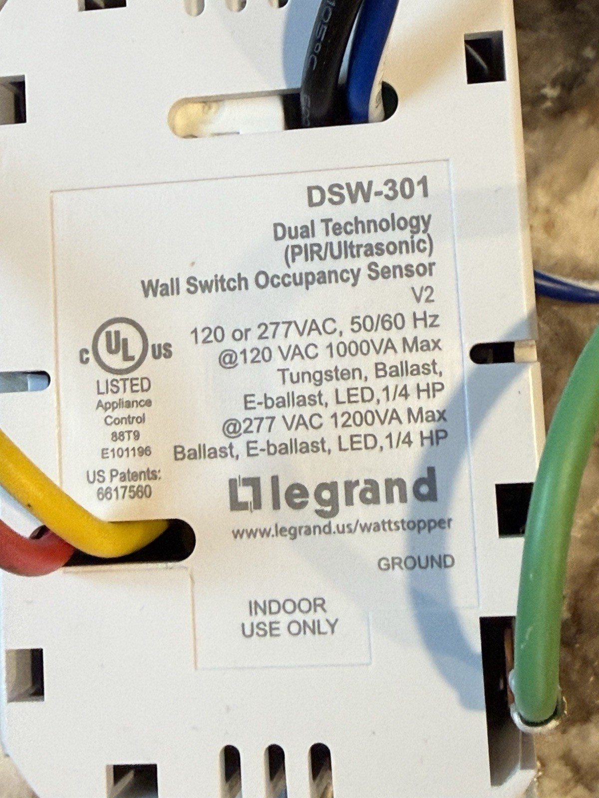 Legrand Wattstopper DSW-301-W