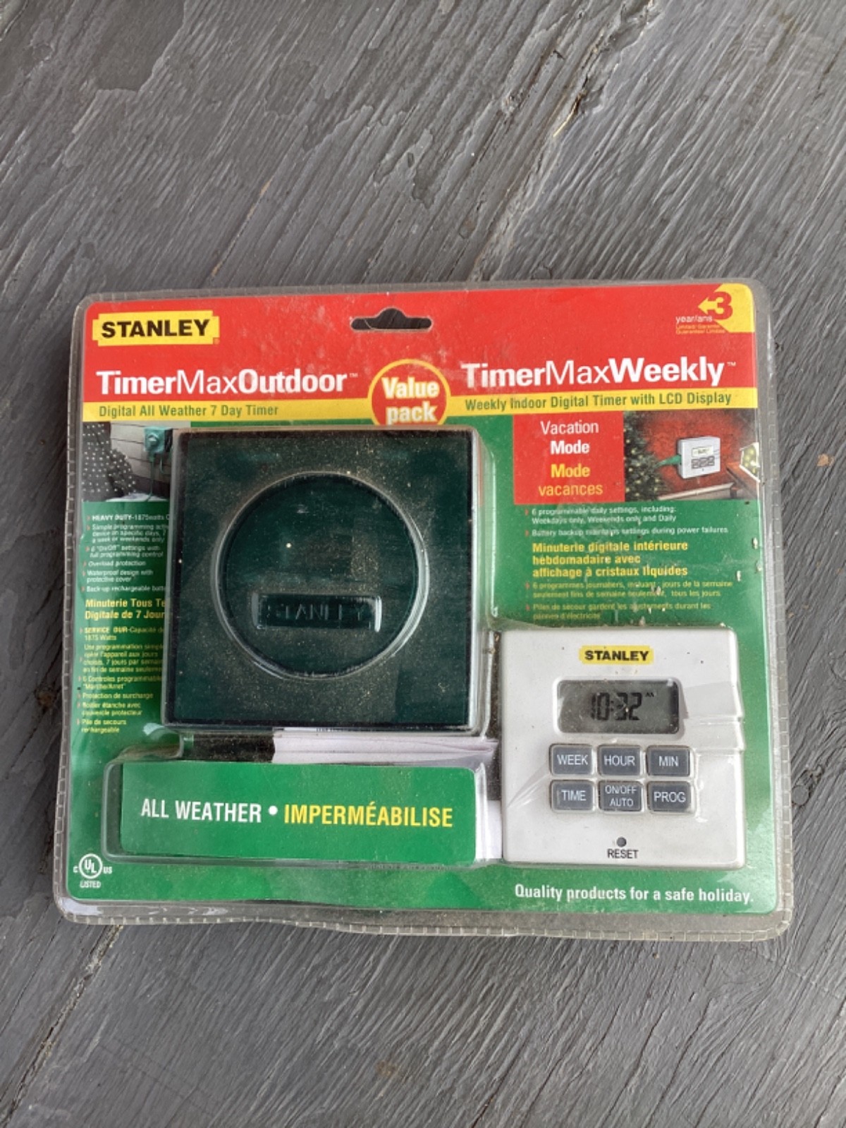 Stanley TimerMax Outdoor / TimerMax Weekly Value Pack New Open Box Unused