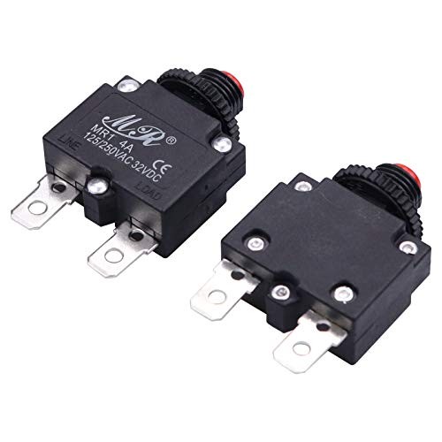 4 Amps Thermal Circuit Breakers, 125/250V AC 32V DC Push Button Manual Reset