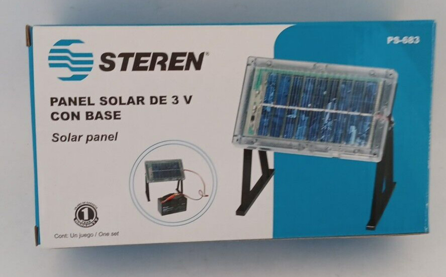 SOLAR PANEL 4.5″X2.5″ 3 VOLT 150 MAH WITH STAND BUILT IN CABLE W/ ALIGATOR CLIPS