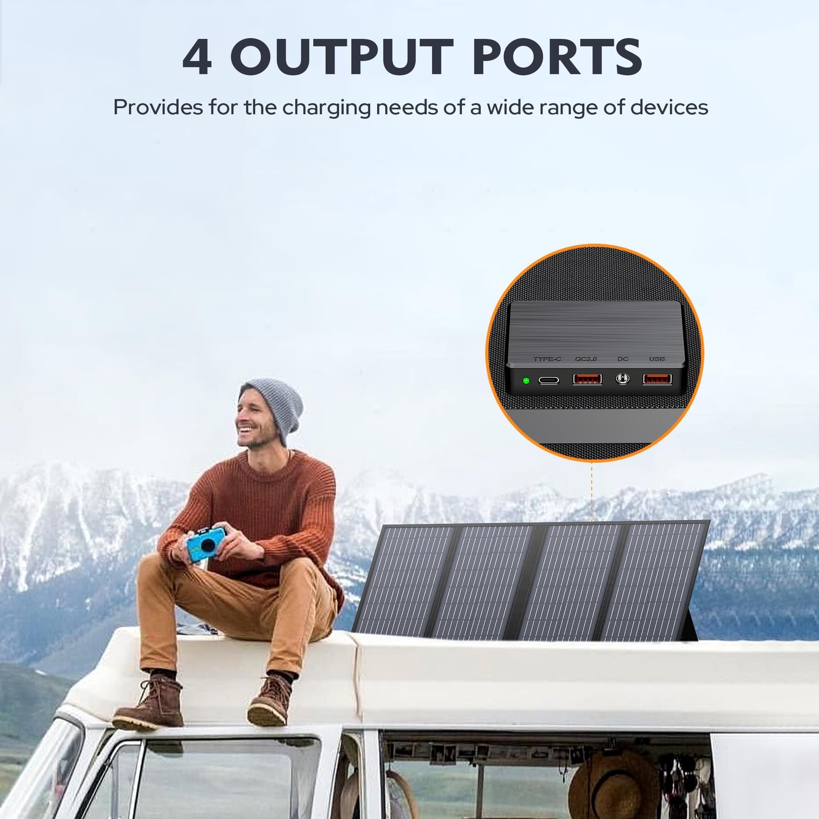 EnginStar 40W Solar Panel, Foldable Solar Panel for Portable Power Station, Q…