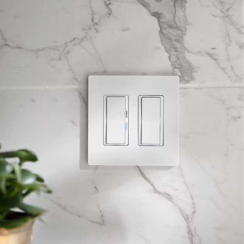 Diva Smart Dimmer Switch for Caseta, 150W LED, W/Claro Accessory Switch (3-Way K