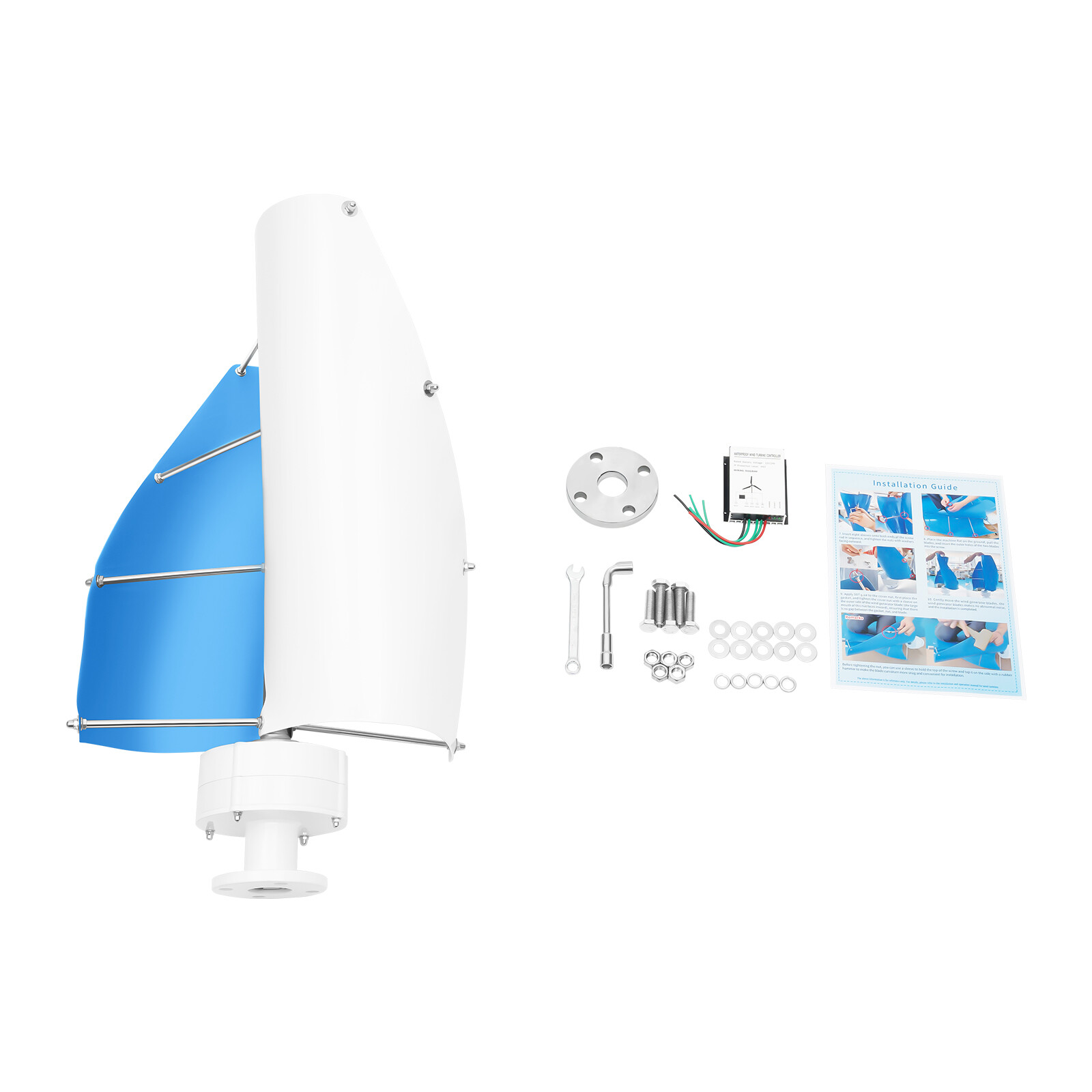 500W Vertical Axis Wind Turbine Generator 12V with Controller Home Windmill Kit