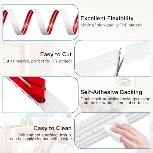 20FT Flexible Wall Corner Protector Trim – Peel & Stick Edge Guards for Ceilings