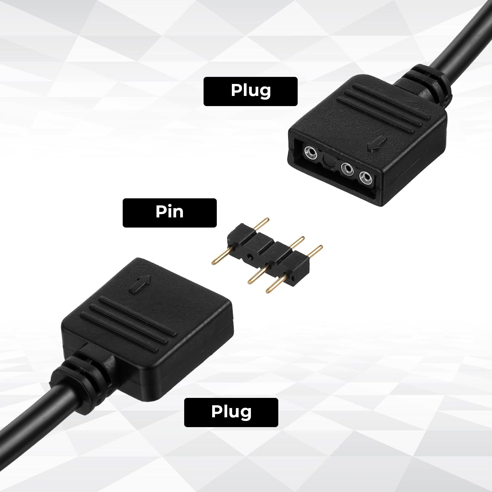 2 Pcs 5V 3 Pin ARGB Splitter Cable 11.8” 1-to-2 Female to Female RGB Splitte…