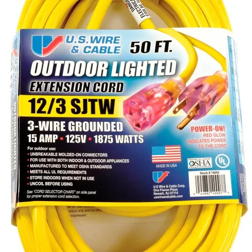 US Wire and Cable 74050, 50ft, Yellow