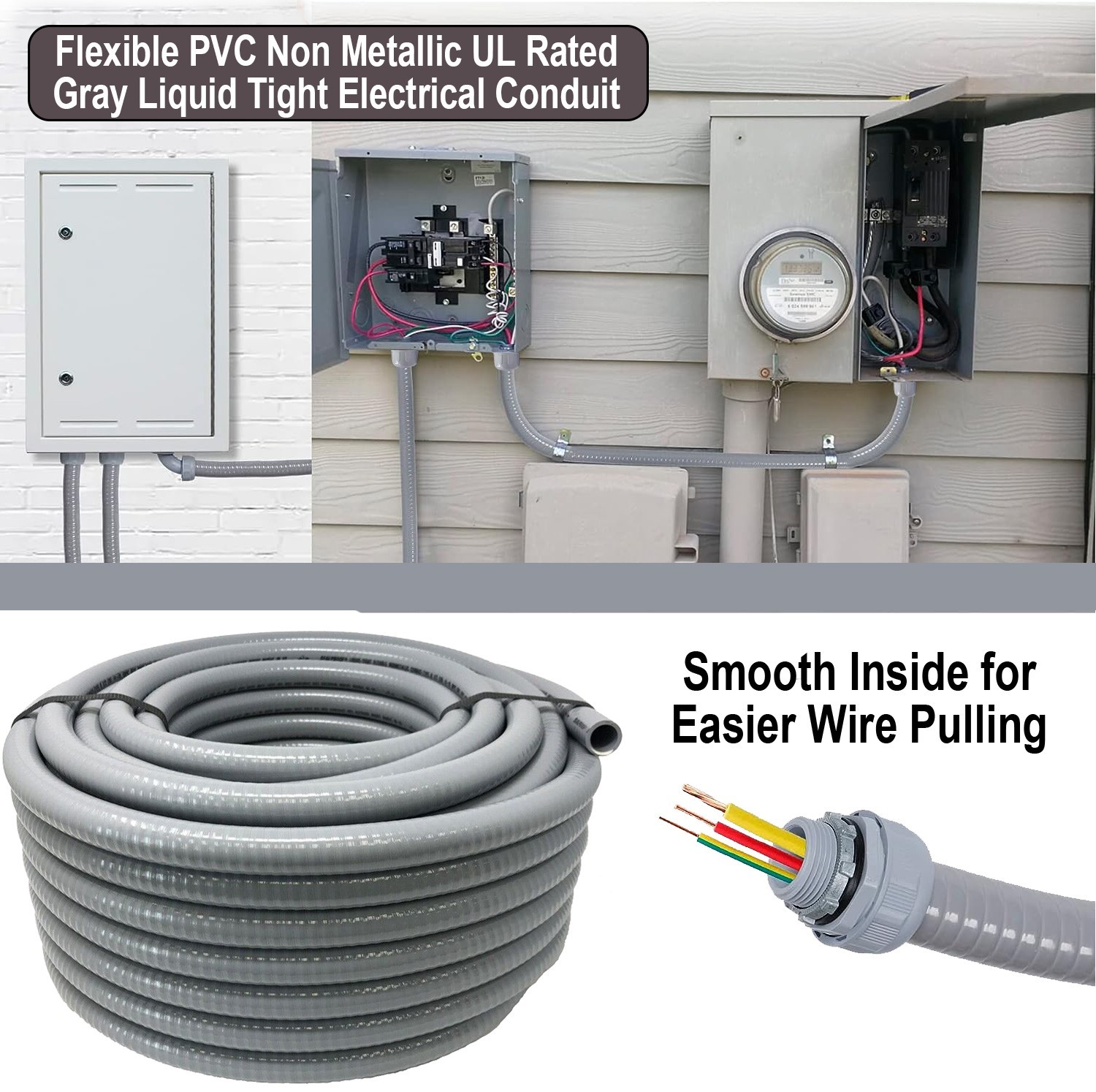 Flexible Liquid Tight, Non-Metallic Electrical Conduit with Fittings – UL Listed