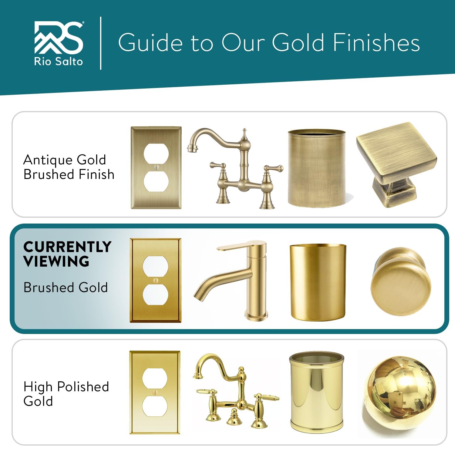BRASS Signature Collection Brushed Brass Gold Metal Outlet Cover, Decorative …