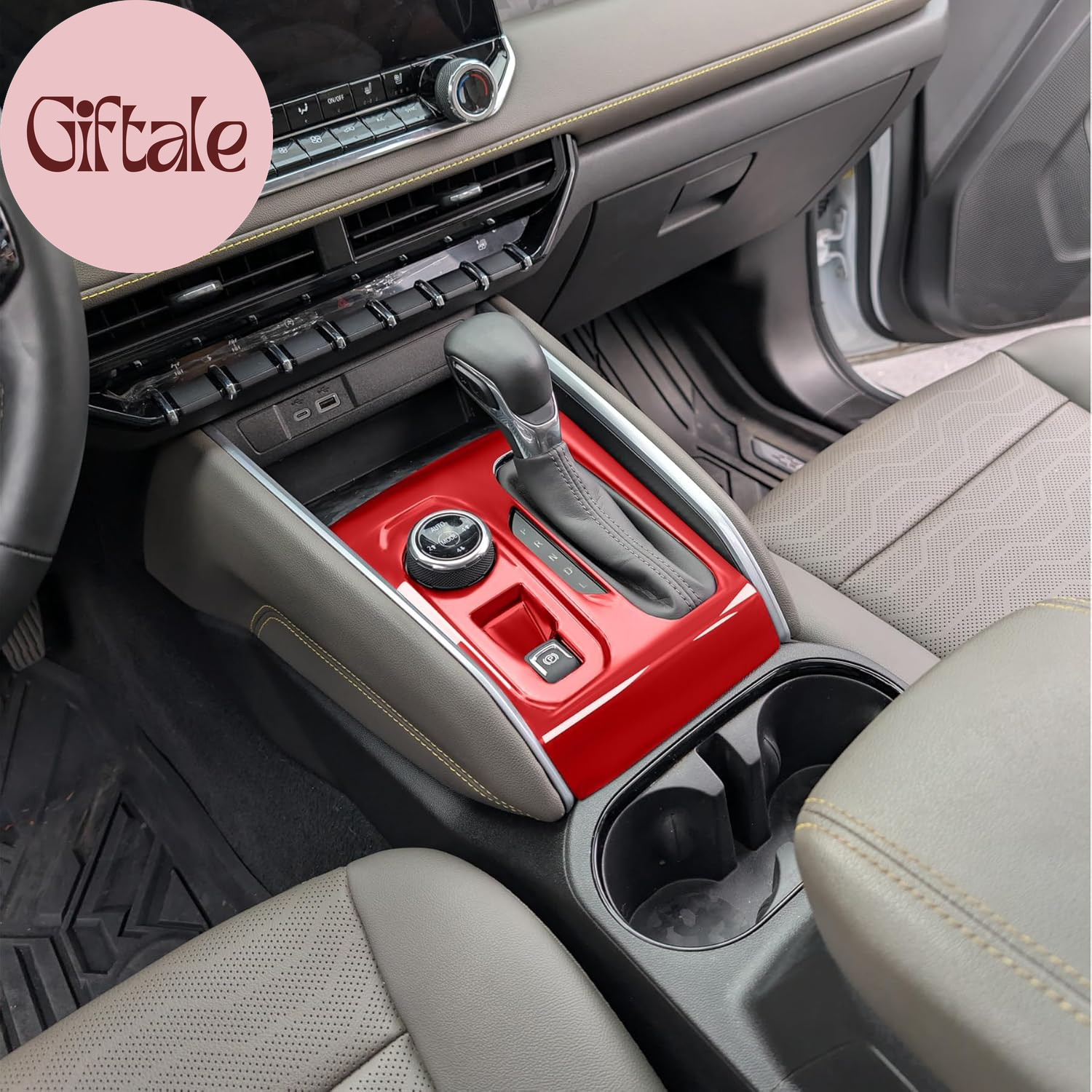 Red Gear Shift Panel Cover Trim for Chevy Colorado 2024 2026 ABS Interior