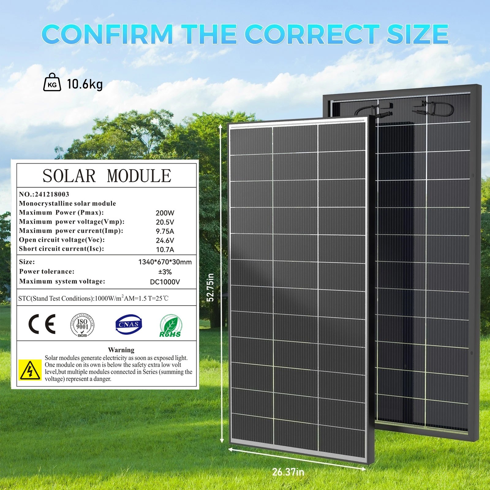 200W Bifacial Solar Panel 12V Solar Battery Home PV Off-Grid Boat Solar Power RV