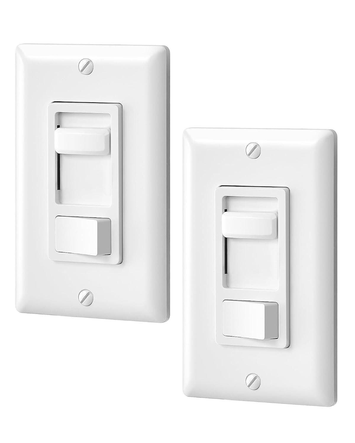 LED Dimmer Switch Single Pole 3 Way No Neutral Wire Slider Wall Plate ETL