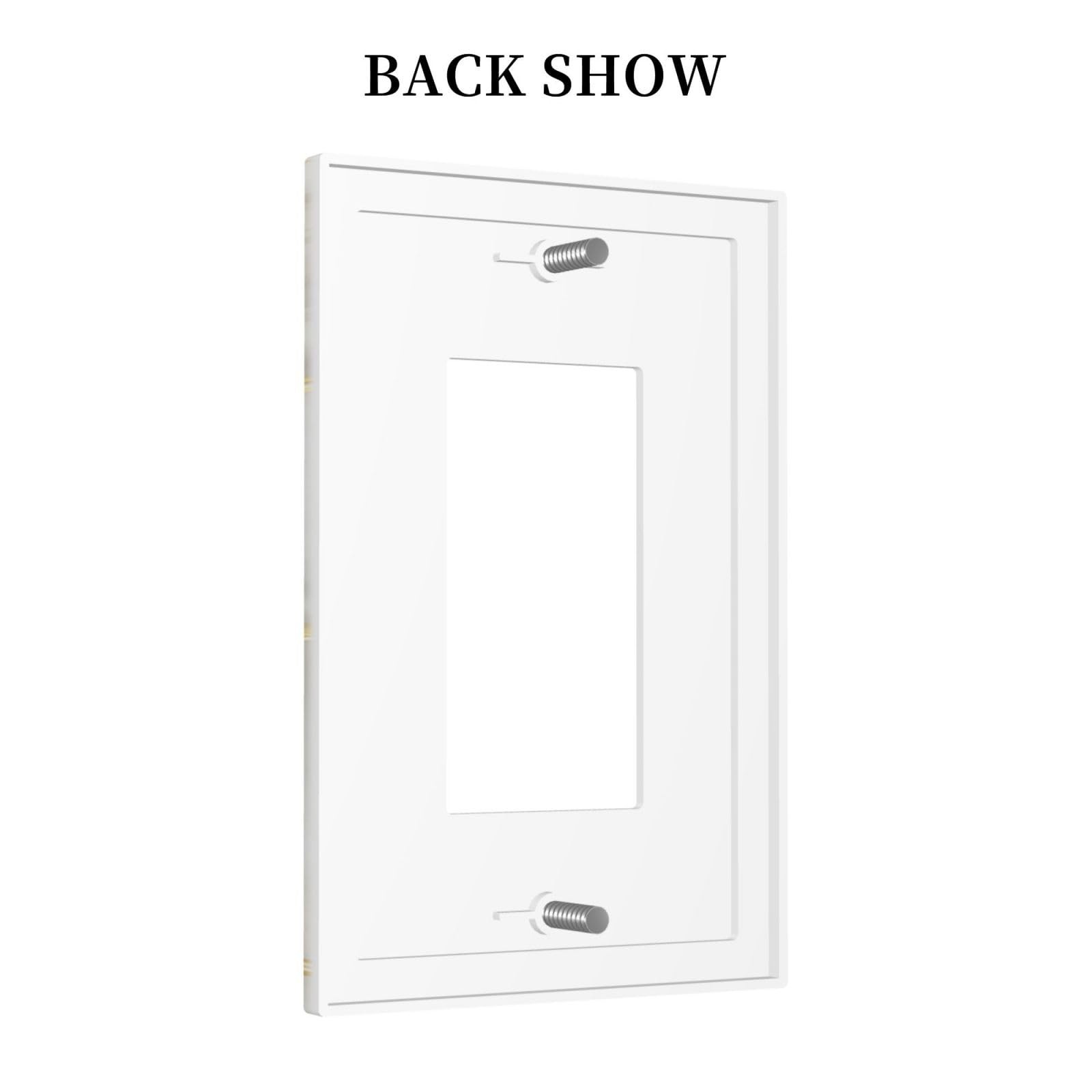 White Gray Gold Marble 1 Gang Single Rocker Light Switch Cover Decorative Wal…