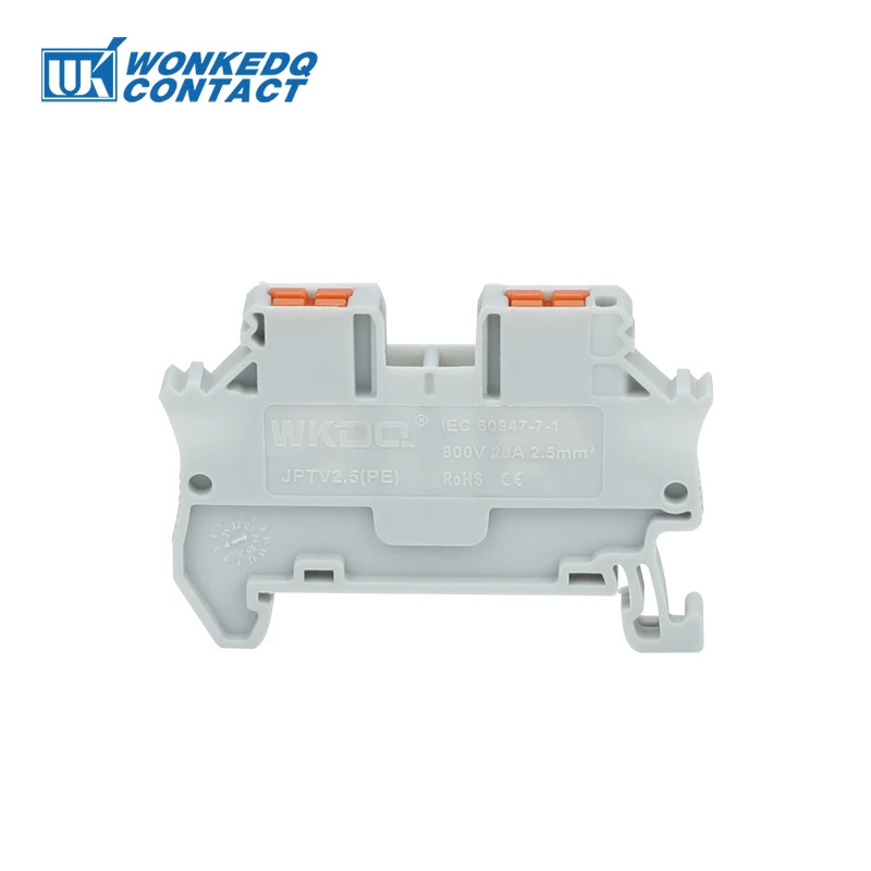 10Pcs PTV 2.5 DIN Rail Terminal Block Side-Entry Push-in Connection 2.5mm² 12 AW