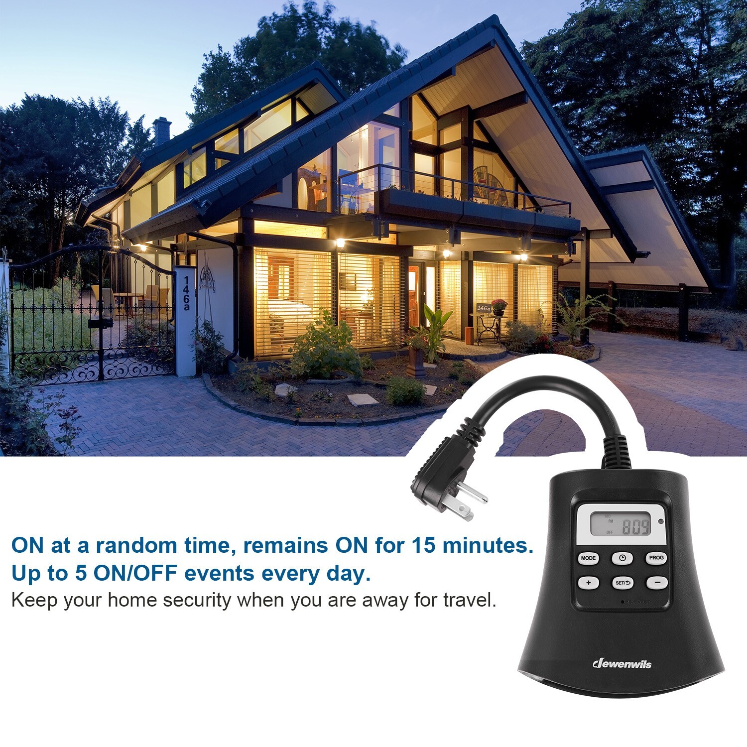 DEWENWILS Dusk to dawn Outdoor Digital Timer Outlet Plug in Switch for Lights