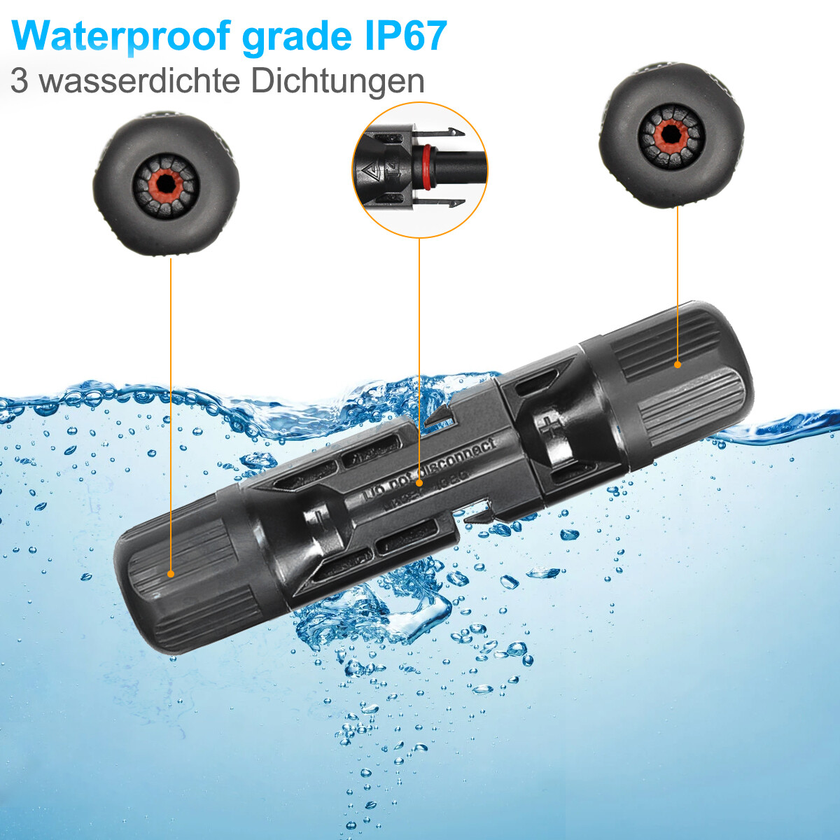 100Pair Solar Cable Connectors 4mm-6mm 30Amp Waterproof Solar Panel Wire Joiners
