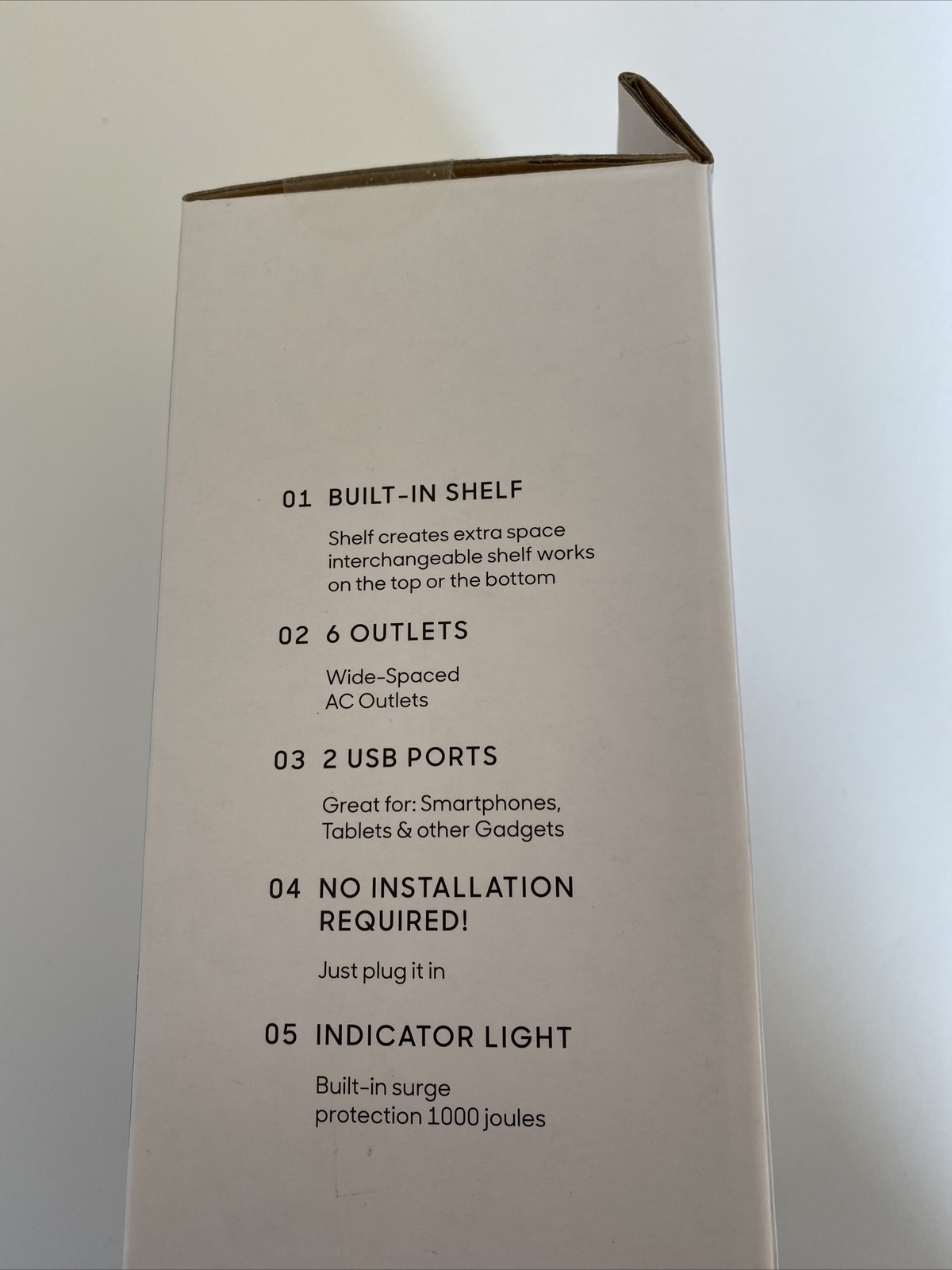 Sharper Image Socket Shelf 8 Port Surge Protector Wall Outlet, As Seen On TV