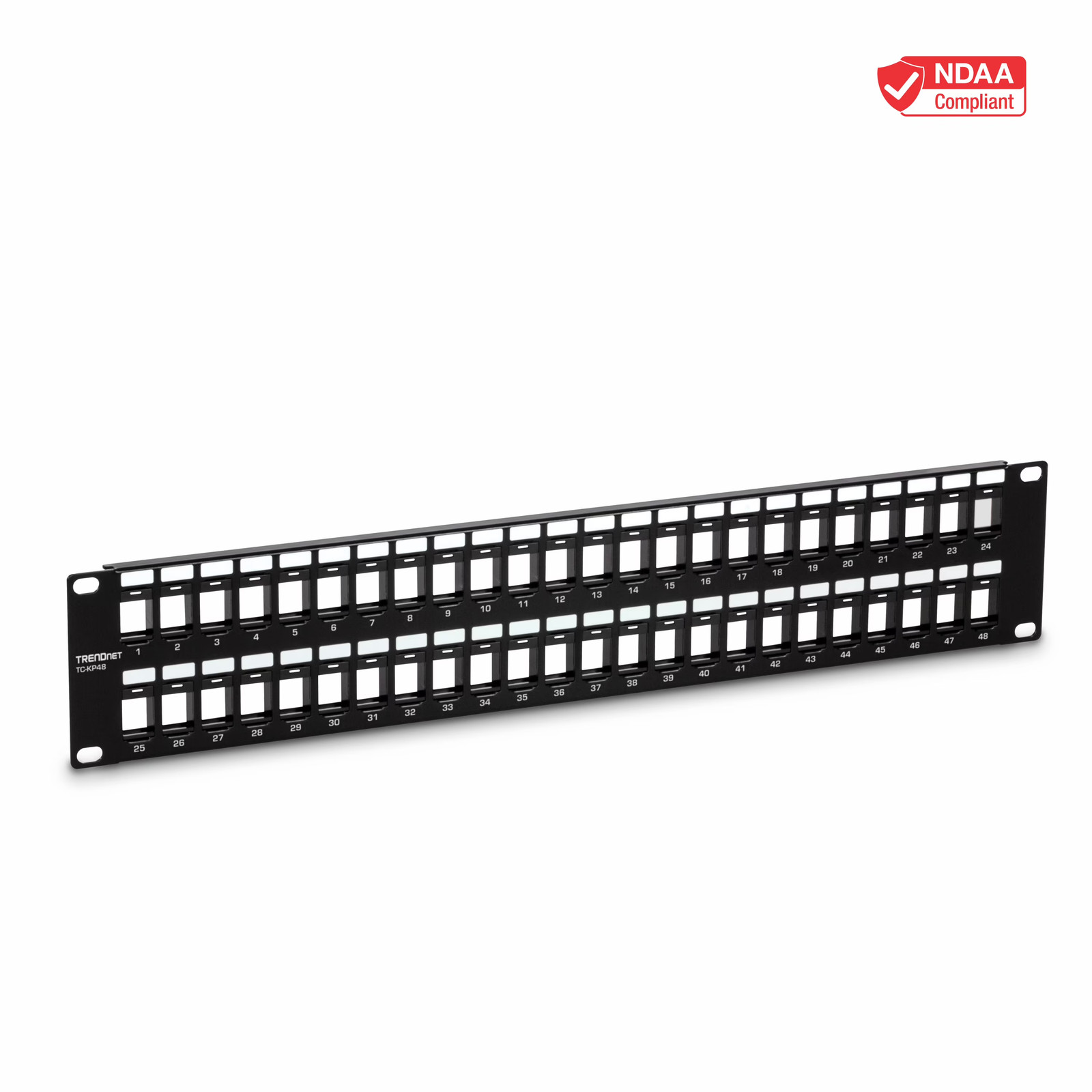 TRENDnet 48-Port Blank Keystone 2U HD Patch Panel TC-KP48