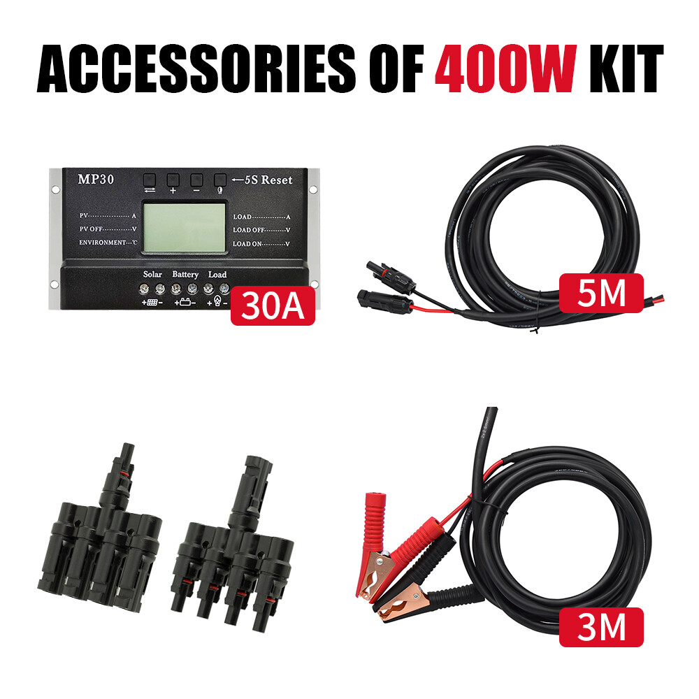 Dokio 100w 200w 400w Rigid Monocrystalline Solar Panel Kit for Home/Backup Power