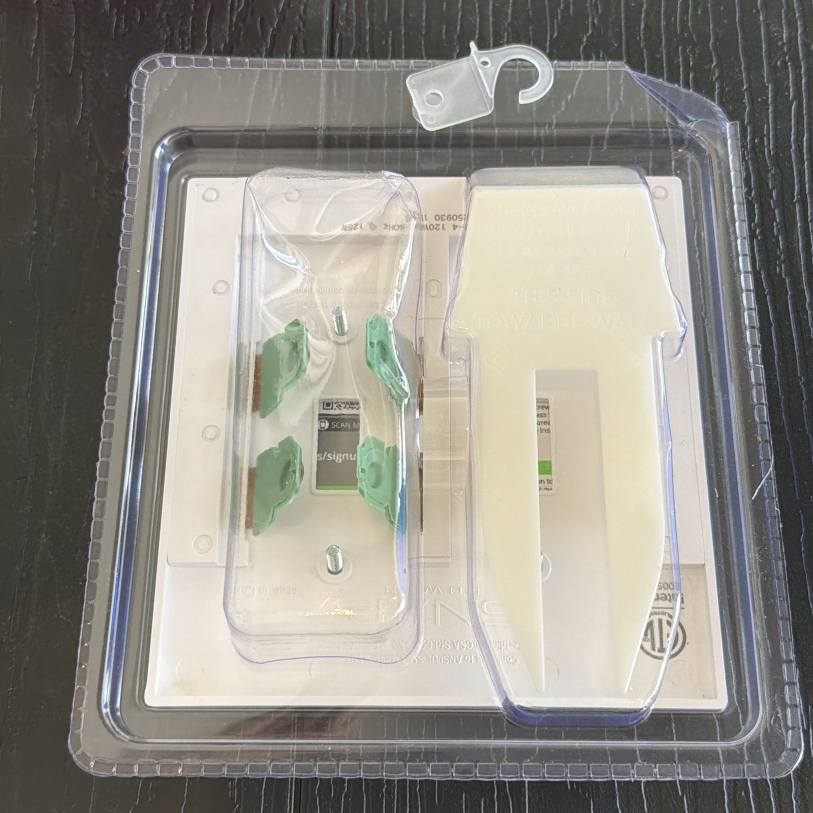 Snap Power LED Illuminated Cover Plate For Double Gang Switch White Auto On/Off