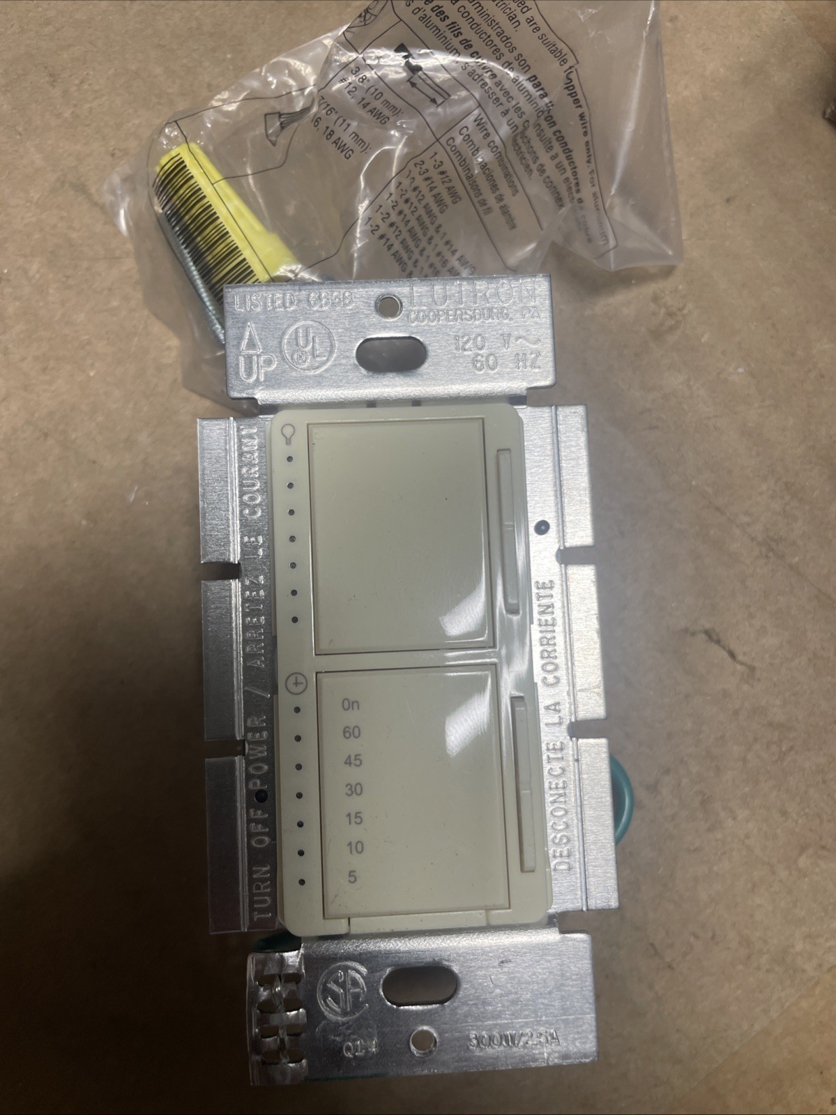 MA-L3T251-AL Lutron Maestro Single Pole Dimmer And Timer ALMOND